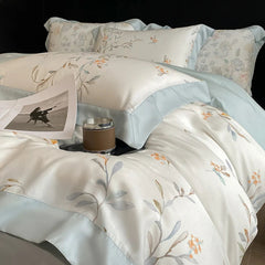 Luxury Fiber Soft Silky Duvet Flowers and Plants Bedding Set - Muselune
