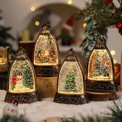 Christmas Decoration Santa Claus Cone Snow LED Table Lamp Muselune