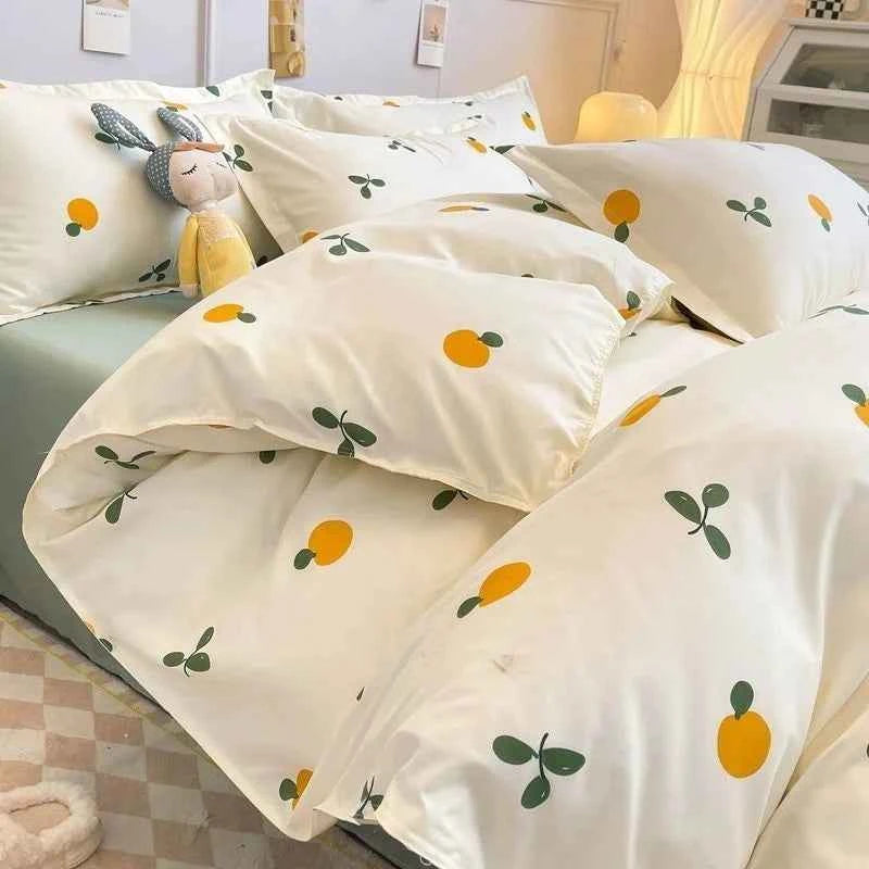 Cute Orange Cherry Cover Set | Soft & Cozy Bedding Kit - Muselune