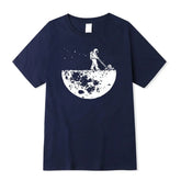 100% Cotton Space Loose O-neck T-shirt - Muselune