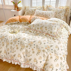 Floral Ruffle Quilt bedding – 100% Cotton - Muselune