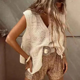 Summer Vintage Crochet Knit Vest Top - Muselune