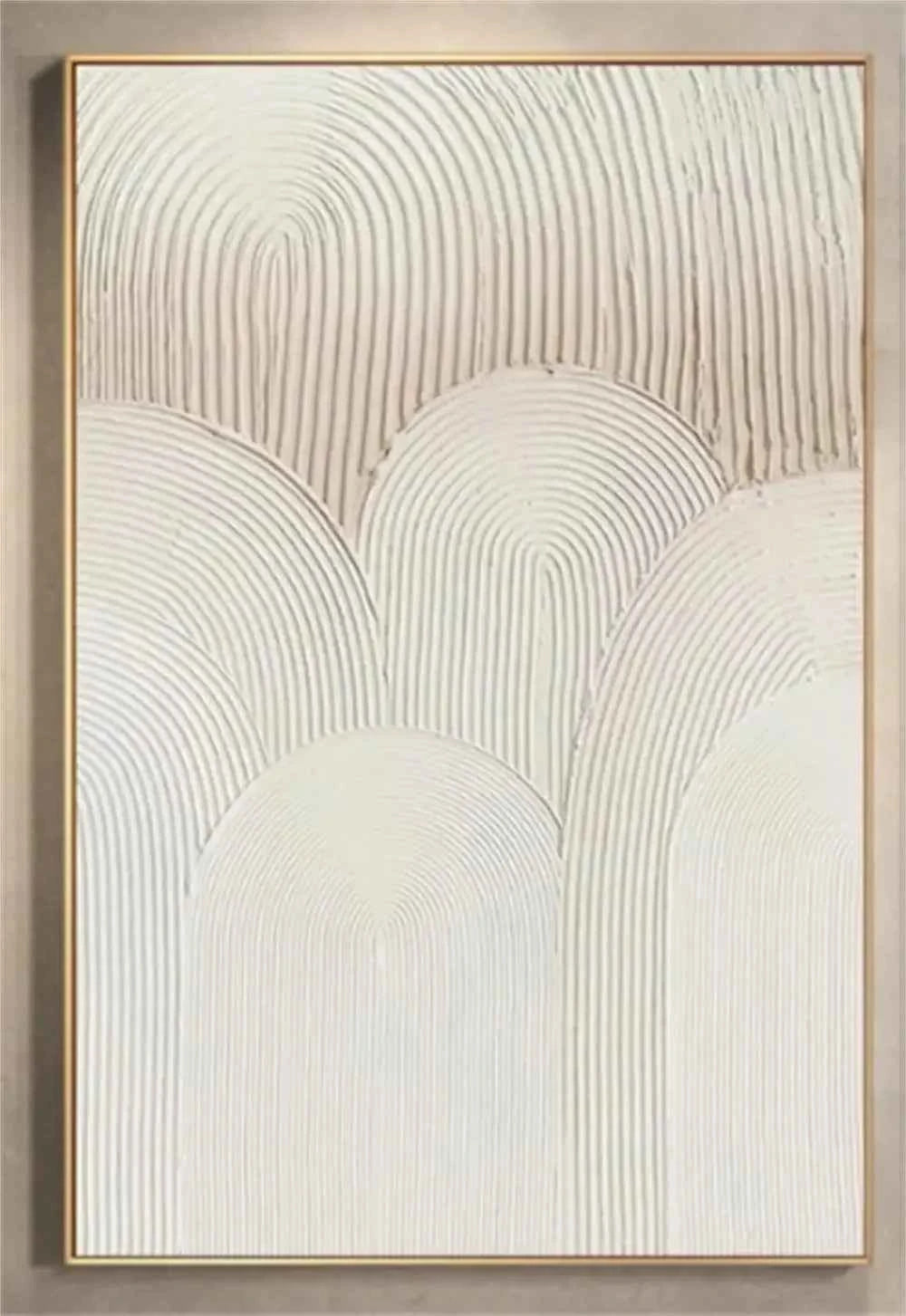White Minimalist Ocean Wave Canvas – Textured Wabi-Sabi Wall Art - Muselune