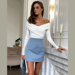 Red Off-Shoulder Bodysuit – Sexy, Slim & Street-Chic - Muselune