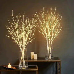 White Birch LED Branch Lights – Battery-Powered Fairy Decor - Muselune