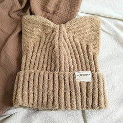 Cute Cat Ear Beanie Knitted Hap Muselune