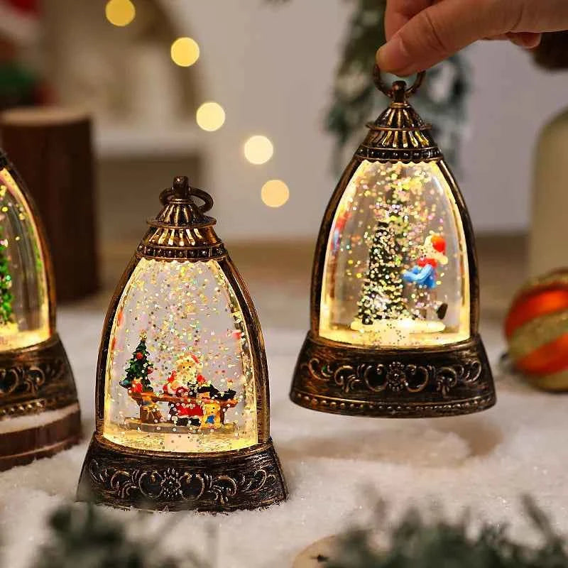 Christmas Decoration Santa Claus Cone Snow LED Table Lamp
