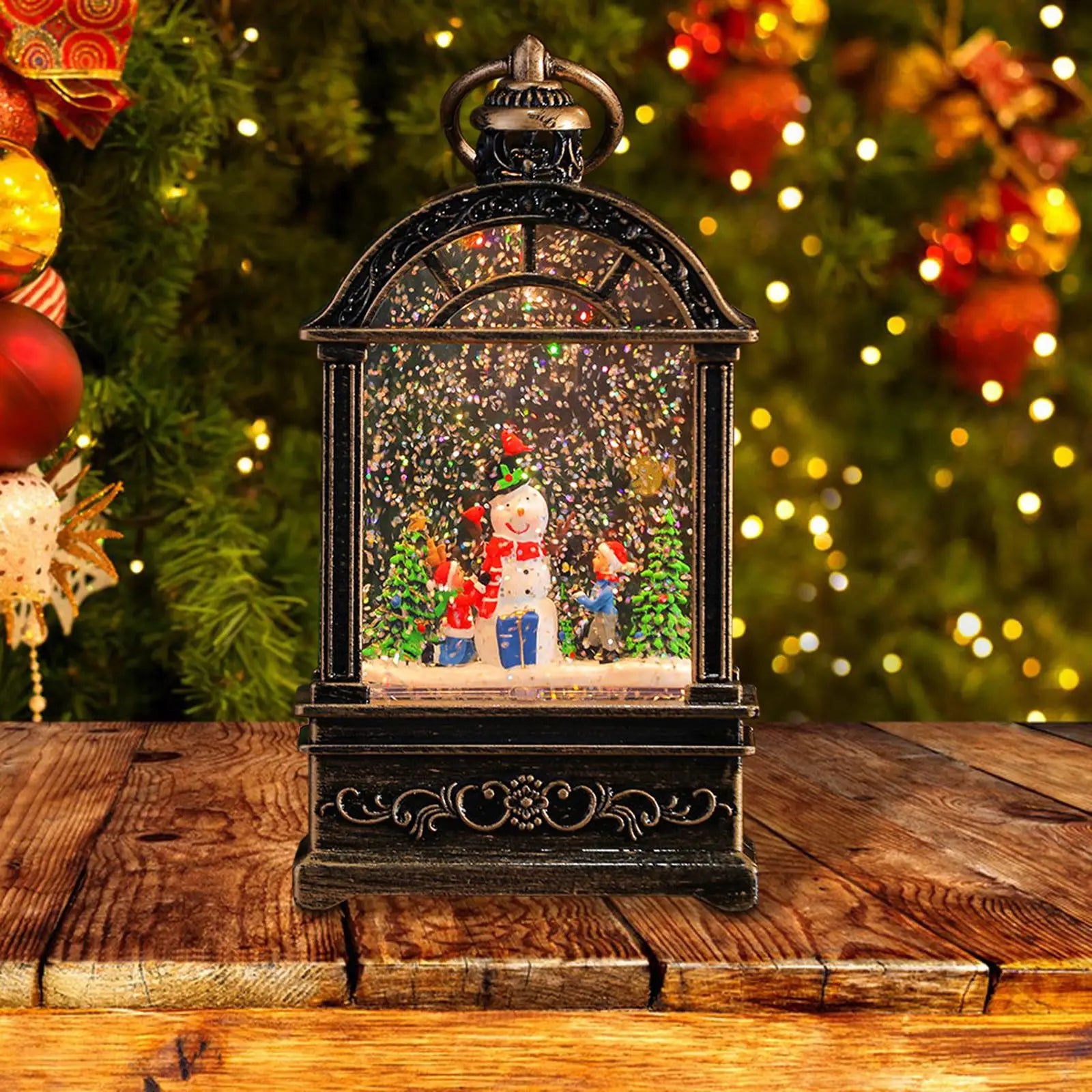 Christmas Musical Snow Globe Lantern for Christmas Decoration Lamp Muselune