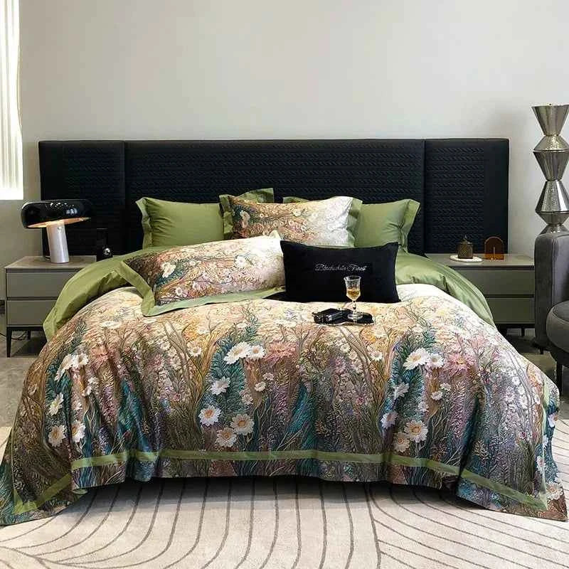 Egyptian Cotton Luxury Bedding 1000TC – Floral Digital Print Set - Muselune