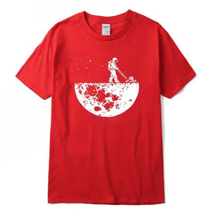 100% Cotton Space Loose O-neck T-shirt - Muselune