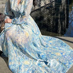Muse Art Van Gogh Starry Painting Print dresses - Muselune