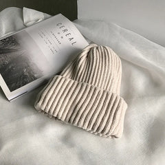Solid Color Chenille Knitted Soft Leisure Hat Muselune