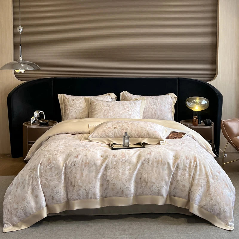Luxury Fiber Soft Silky Duvet Flowers and Plants Bedding Set - Muselune