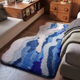 Ocean Wave Tufted Rug – Aesthetic Non-Slip Plush Carpet - Muselune