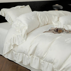 Black /White Butterfly knot jacquard Bedding Set - Muselune