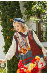 Muse Van Gogh Art Saint Remi Knitted Sweater Top - Muselune