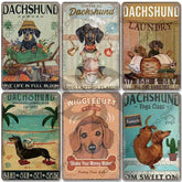 Vintage Dog Tin Sign – Bulldog & Dachshund Wall Art - Muselune