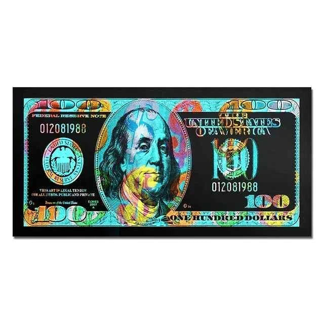 Art One Hundred Dollar Bills Canvas Paintings Modern Abstract Graffiti Money Poster Picture for Living Room Wall Decor Cuadros - Muselune