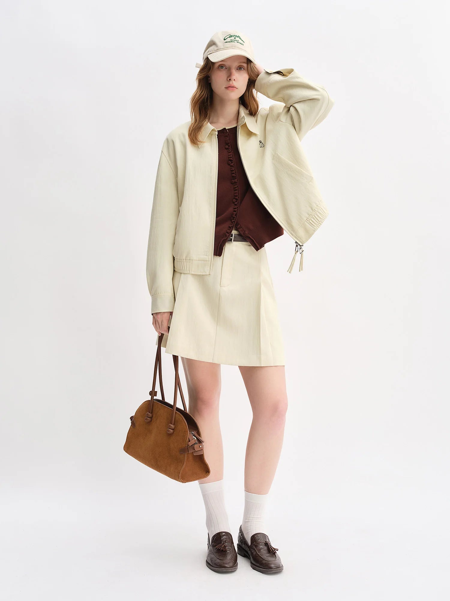Plaid Patchwork Jacket Skirt Set - Muselune