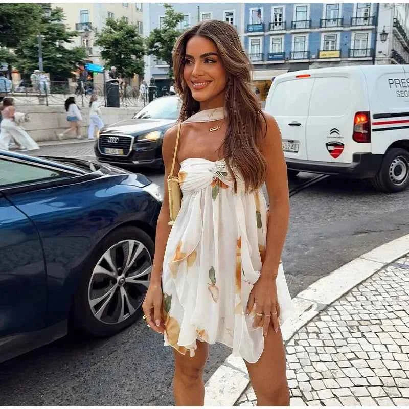 Printed Off-Shoulder Summer Dress