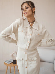 Elegant Vintage Knitted Skirt Set - Muselune