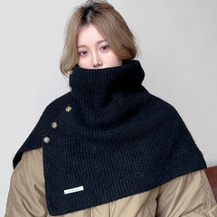 Cloak Poncho Cape Button split knitted cape shawl Muselune
