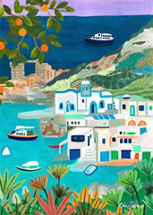 Colorful Mountain City Canvas – Abstract Travel-Inspired Wall Art - Muselune