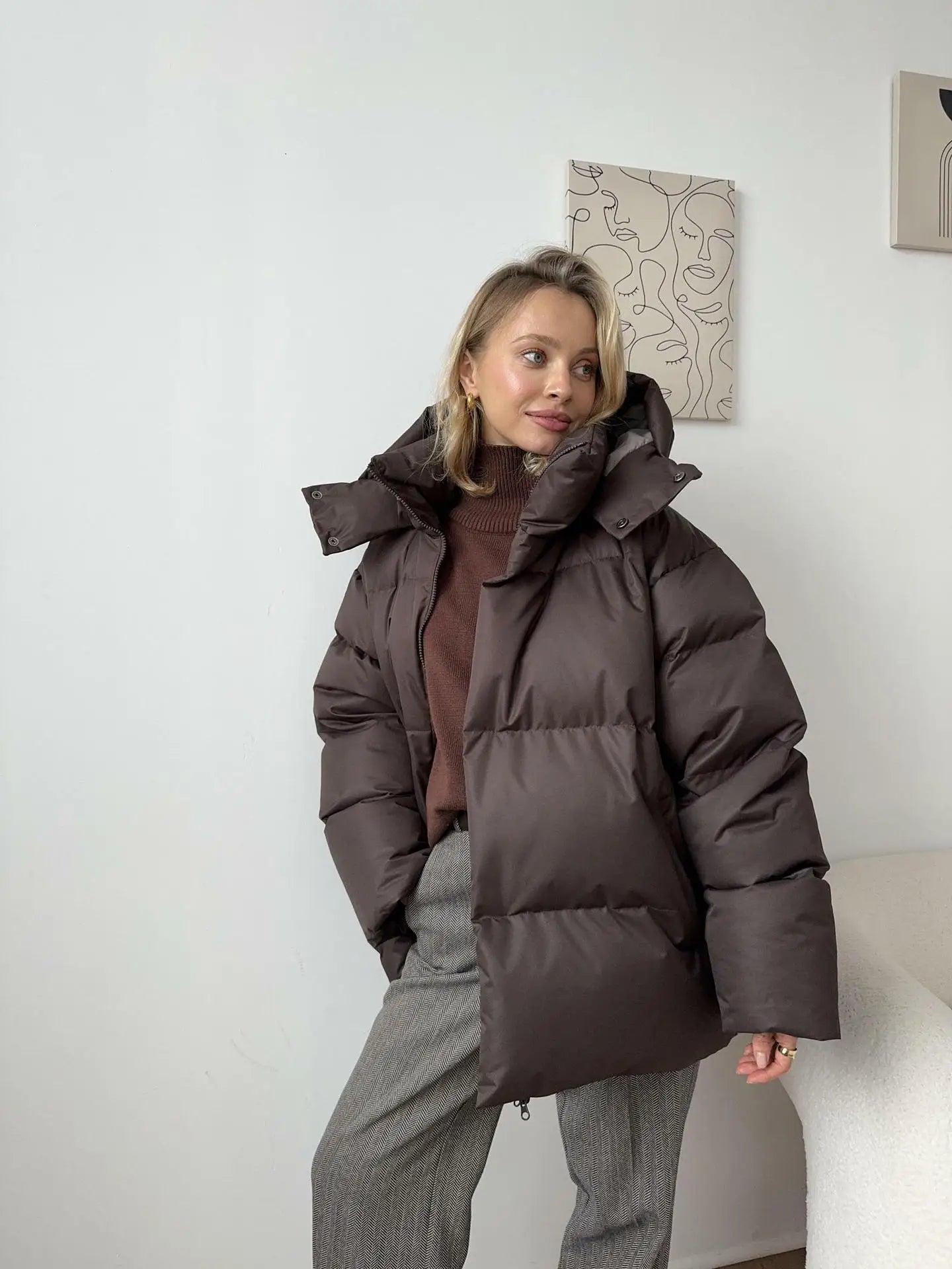 Talenza Cotton Loose Parka Retro Bakery Jacket Muselune