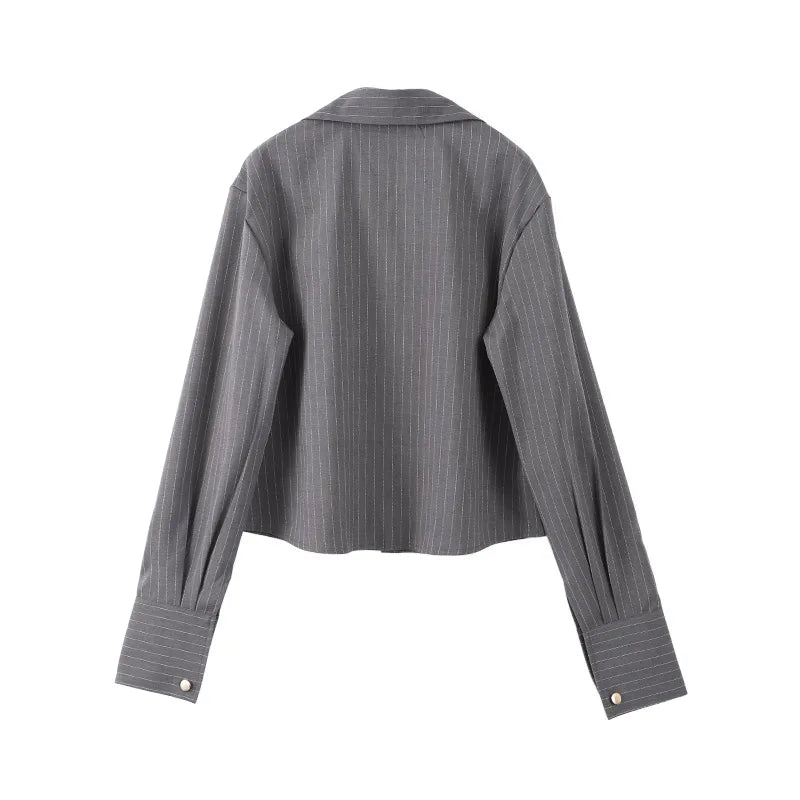Striped Lapel Single-Breasted Suit - Muselune