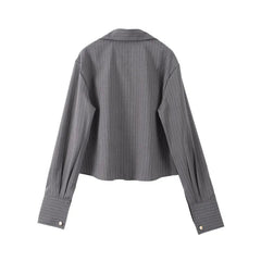 Striped Lapel Single-Breasted Suit - Muselune