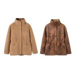 Double-sided Sherpa Fleece Leather Jacket Muselune