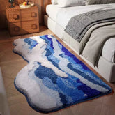 Ocean Wave Tufted Rug – Aesthetic Non-Slip Plush Carpet - Muselune