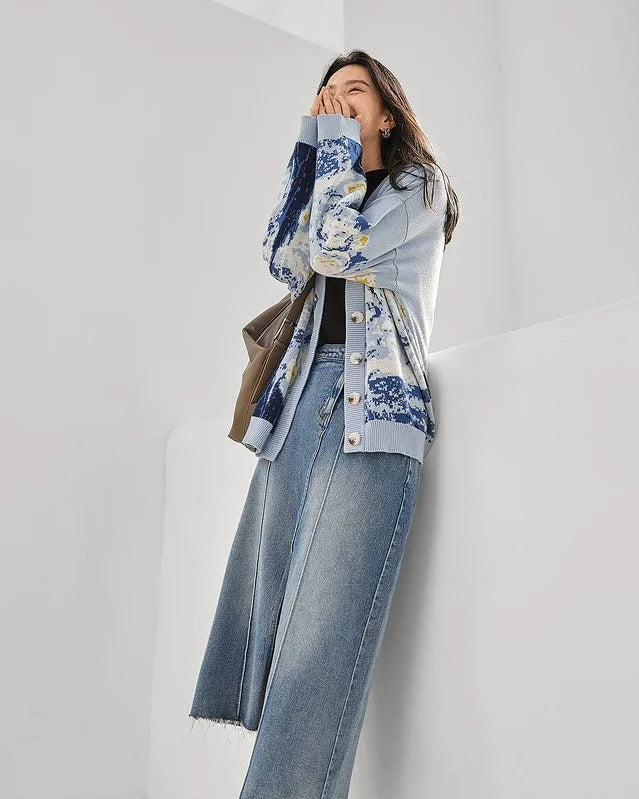 Muse Art Knitted Sweater Coat - Muselune