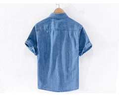 Summer Half Sleeve Casual Denim Shirt - Muselune