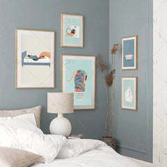 Laundry Girl Canvas – Nordic Washing Machine & Bathtub Wall Art - Muselune