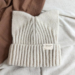 Cute Cat Ear Beanie Knitted Hap Muselune