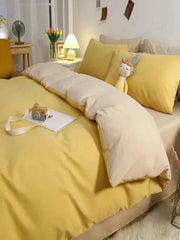 Mustard Yellow Cotton Comforter Set - Soft Cotton Quilt & Luxury Bedding - Muselune
