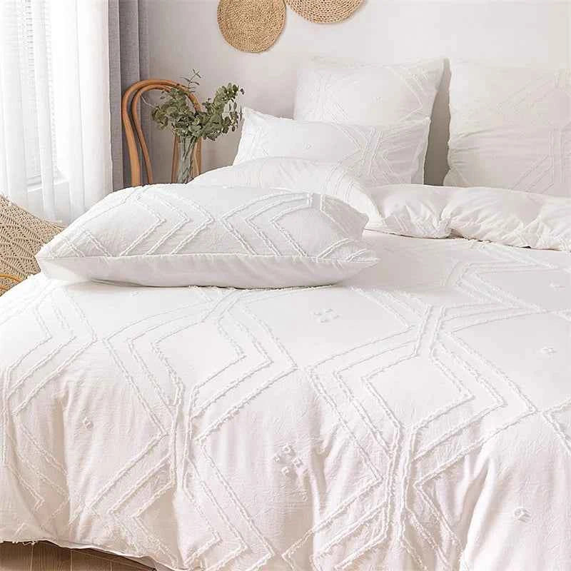 Geometric Floral Queen Bedding – Twin to King Duvet Cover & Pillowcases - Muselune