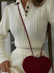 Tossy Autumn Contrast Top and Skirt Set for Stylish Fall Fashion - Muselune