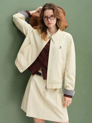 Plaid Patchwork Jacket Skirt Set - Muselune