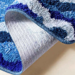 Ocean Wave Tufted Rug – Aesthetic Non-Slip Plush Carpet - Muselune