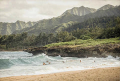 Tropical Surf Poster – Palm Tree & Surfboard Canvas Wall Ar - Muselune
