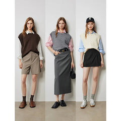 Autumn New Twisted Sleeveless V Neck Pullover Sweater Tops - Muselune