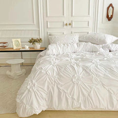 Big Pinch Pleat Duvet Cover – Soft Microfiber 3pcs Bedding Set - Muselune