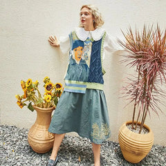 Muse Van Gogh Art Saint Remi Knitted Sweater Top - Muselune