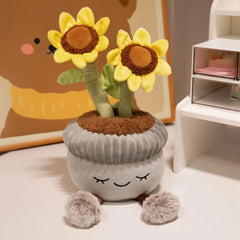 Plush Cactus & Sunflower – Cute Kawaii Blooming Soft Toy Gift - Muselune