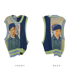Muse Van Gogh Art Saint Remi Knitted Sweater Top - Muselune
