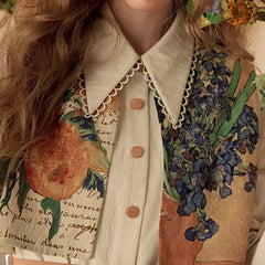 Muse Van Gogh Floral fake two-piece dress - Muselune