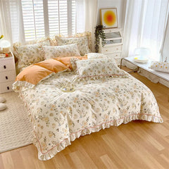 Floral Ruffle Quilt bedding – 100% Cotton - Muselune