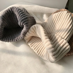 Solid Color Chenille Knitted Soft Leisure Hat Muselune